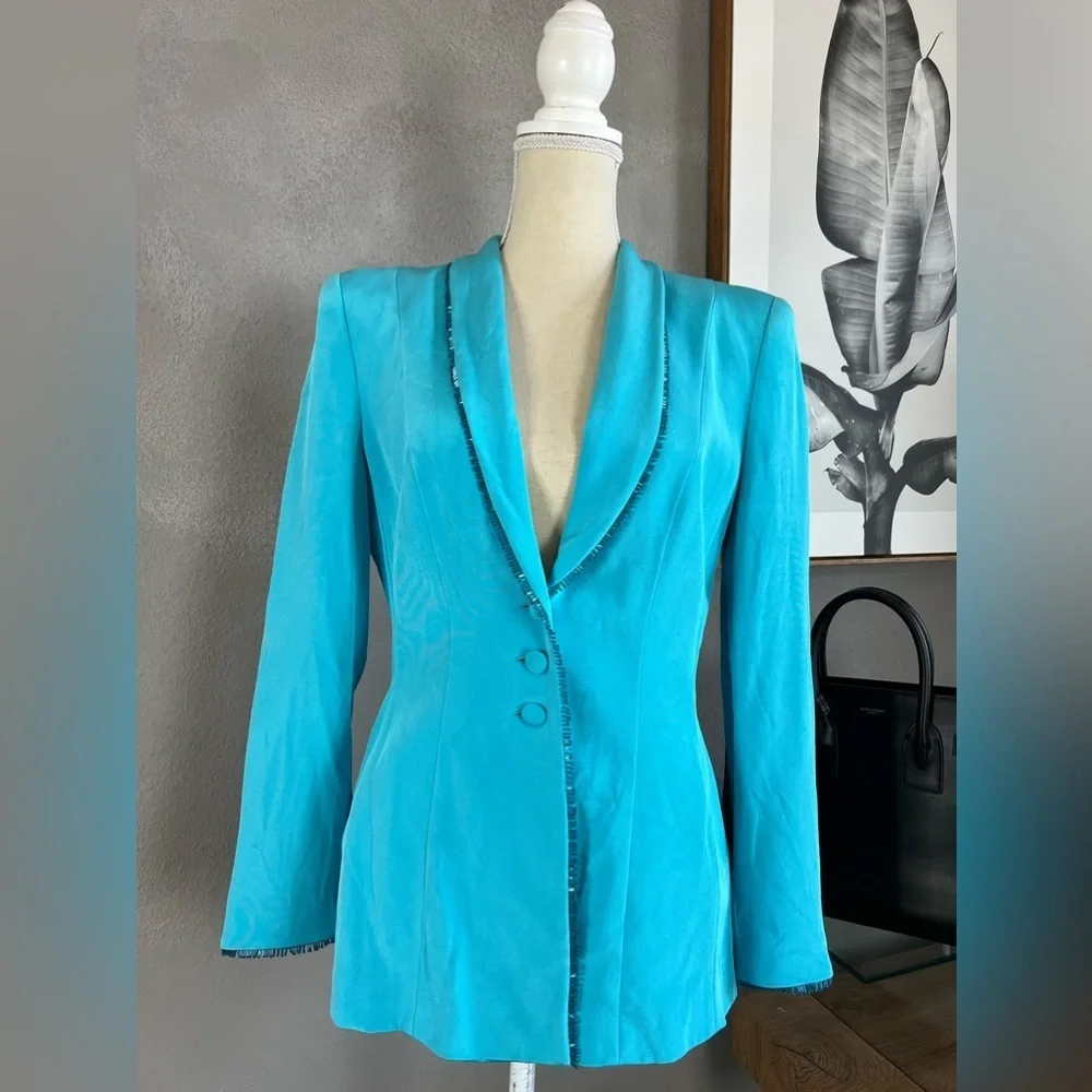 Escada vintage silk embellished blazer size 40